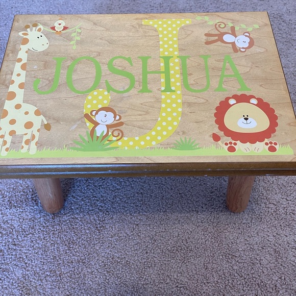 Personal creations step stool personalized name : Joshua; Color :wood GUC - Picture 2 of 3